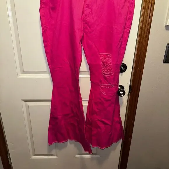 Hot pink bell bottom jeans size xxl - Picture 3 of 6